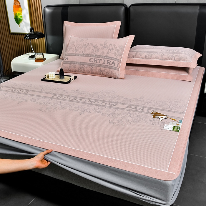 91家纺网 家纺一手货源 找家纺 （总）小牛席业 2026新款蔷薇冷感豆豆席系列凉席席子-床笠款凉席藤席冰藤席冰丝席竹席乳胶席