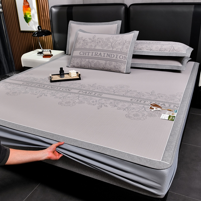 91家纺网 家纺一手货源 找家纺 （总）小牛席业 2026新款蔷薇冷感豆豆席系列凉席席子-床笠款凉席藤席冰藤席冰丝席竹席乳胶席