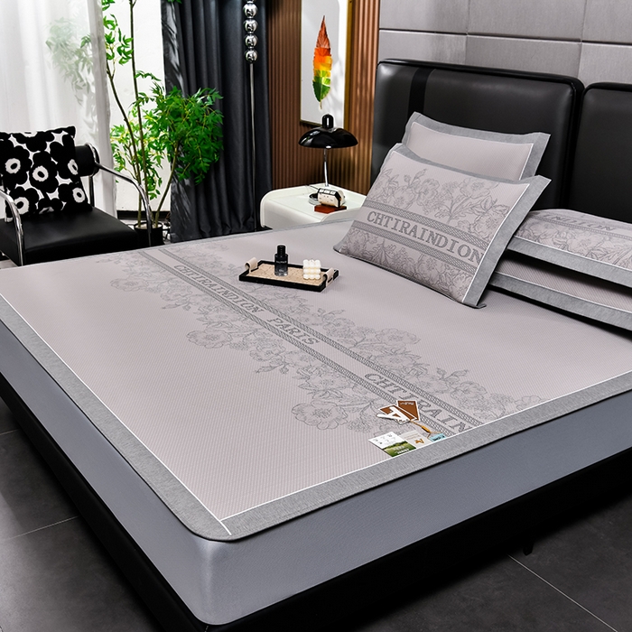 91家纺网 家纺一手货源 找家纺 小牛席业 2026新款蔷薇冷感豆豆席系列凉席席子-床笠款 蔷薇-米色