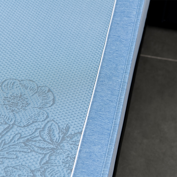 91家纺网 家纺一手货源 找家纺 小牛席业 2026新款蔷薇冷感豆豆席系列凉席席子-床笠款 蔷薇-蓝色