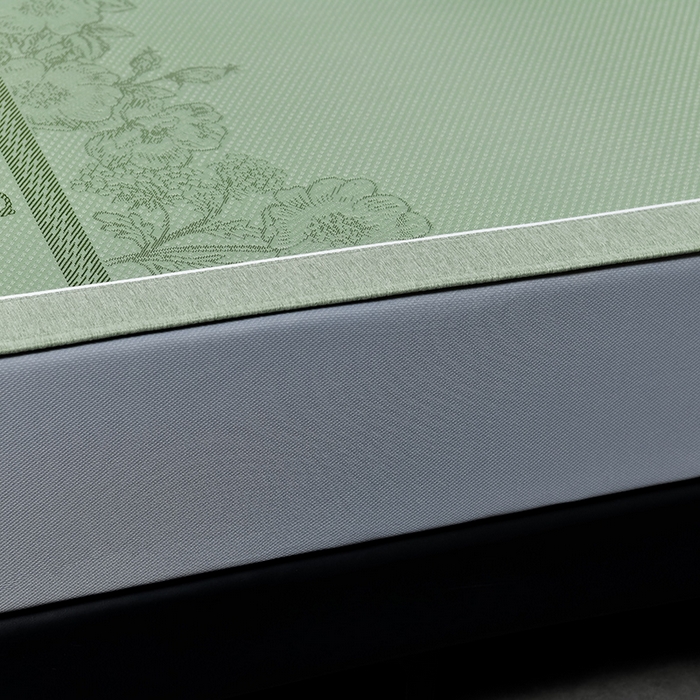 91家纺网 家纺一手货源 找家纺 小牛席业 2026新款蔷薇冷感豆豆席系列凉席席子-床笠款 蔷薇-绿色