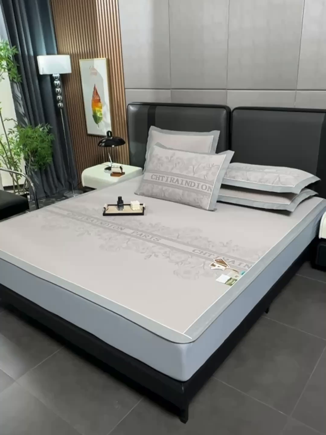 91家纺网 家纺一手货源 找家纺 小牛席业 2026新款蔷薇冷感豆豆席系列凉席席子-床笠款 蔷薇-米色