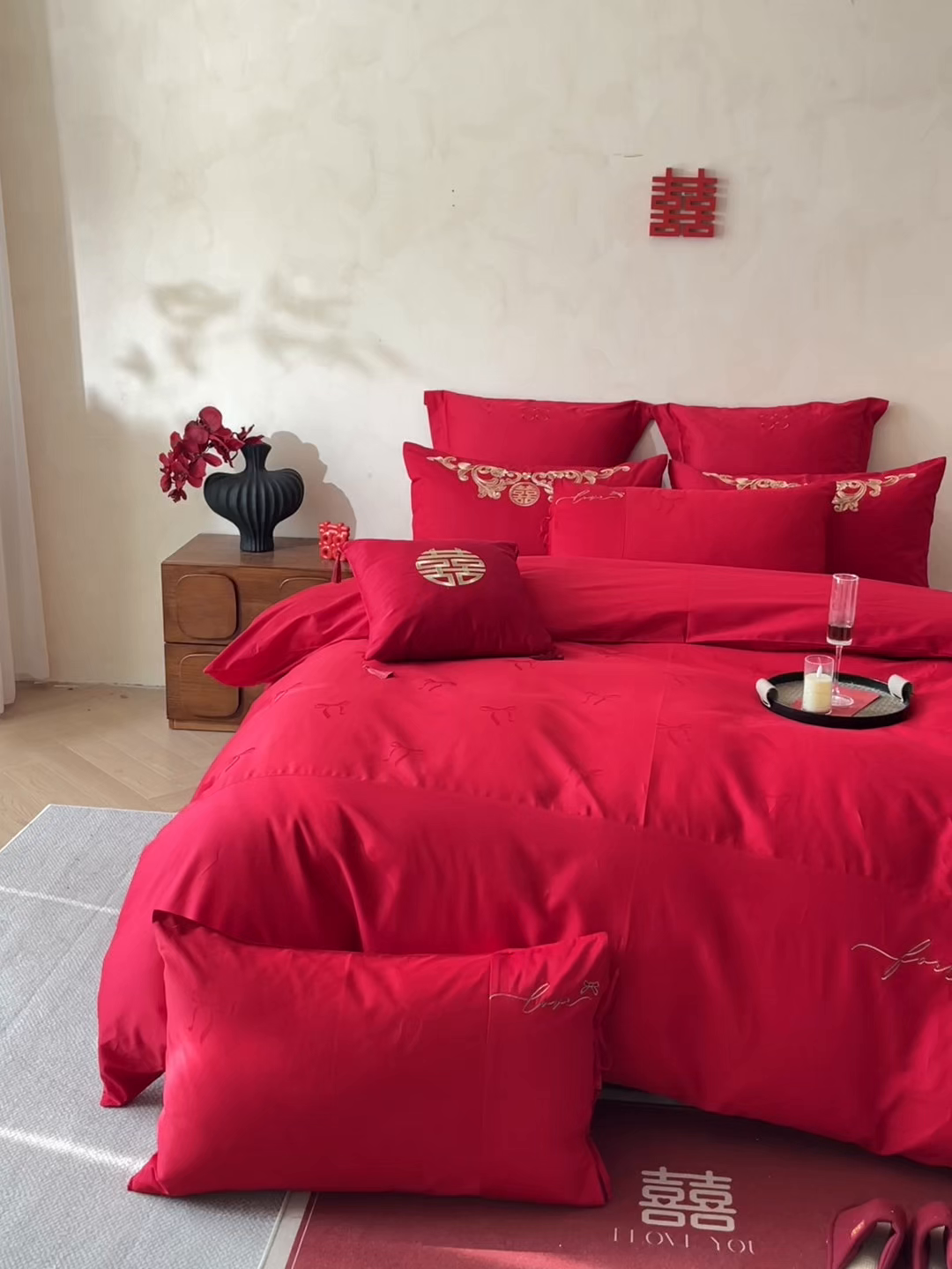 91家纺网 家纺一手货源 找家纺 东方合美（原：皇家传奇） 2026新款长绒棉轻奢婚庆四件套 爱予