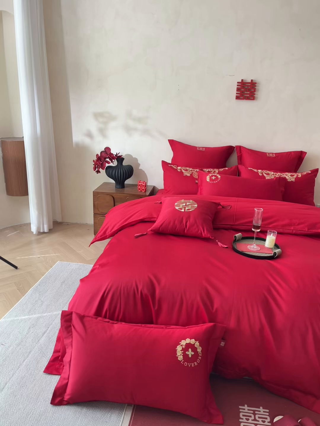 91家纺网 家纺一手货源 找家纺 东方合美（原：皇家传奇） 2026新款长绒棉轻奢婚庆四件套 路易之恋