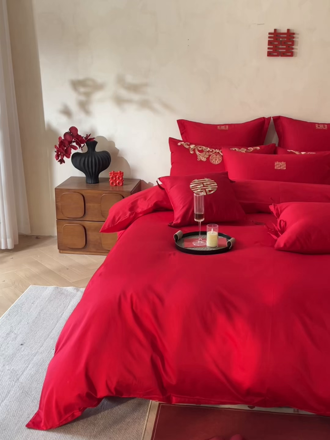 91家纺网 家纺一手货源 找家纺 东方合美（原：皇家传奇） 2026新款长绒棉轻奢婚庆四件套 喜妆