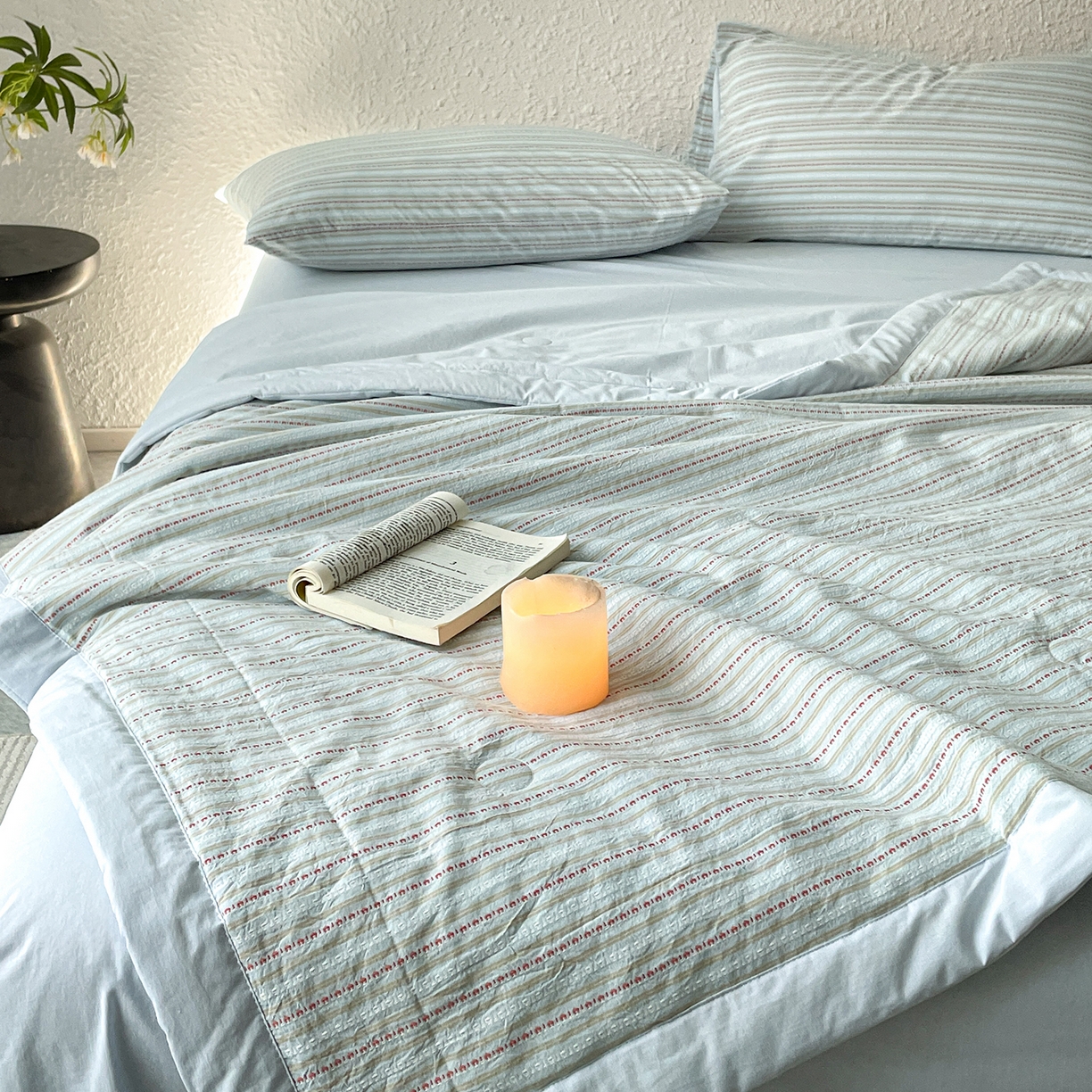 91家纺网 家纺一手货源 找家纺 绒城 2026新款棉色织提花水洗棉大豆夏被夏凉被空调被-摩卡 摩卡兰