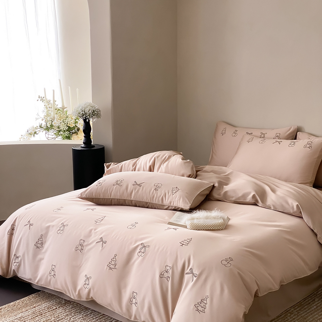 91家纺网 家纺一手货源 找家纺 曼布缇 2026新款长绒棉四件套-青春记忆（会员-20，券后308起） 青春记忆-香槟咖