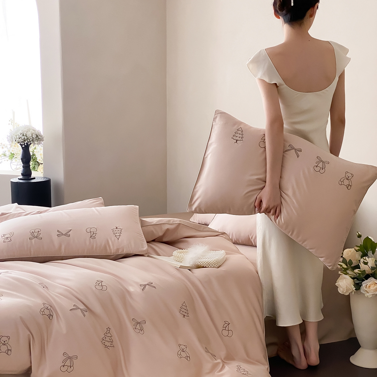 91家纺网 家纺一手货源 找家纺 曼布缇 2026新款长绒棉四件套-青春记忆（会员-20，券后308起） 青春记忆-香槟咖