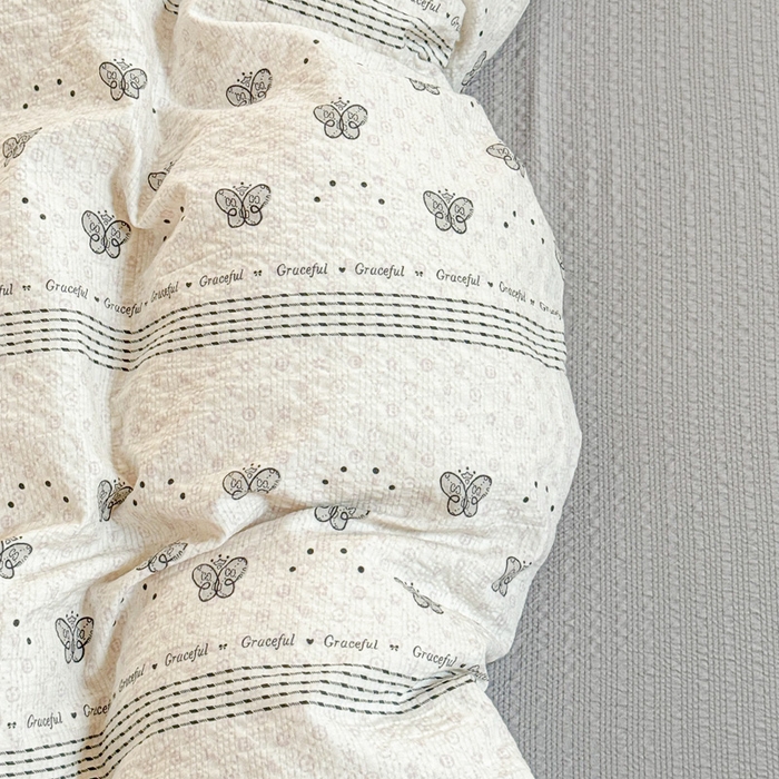 91家纺网 家纺一手货源 找家纺 （总）桔禾家纺 2026春夏新款小清新A类超柔泡芙棉泡泡纱双层纱四件套