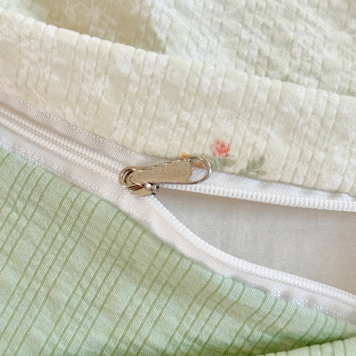 91家纺网 家纺一手货源 找家纺 桔禾家纺 2026春夏新款小清新A类超柔泡芙棉泡泡纱双层纱四件套 碎花集