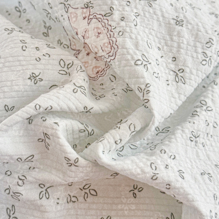 91家纺网 家纺一手货源 找家纺 桔禾家纺 2026春夏新款小清新A类超柔泡芙棉泡泡纱双层纱四件套 兔小妹