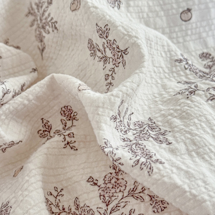 91家纺网 家纺一手货源 找家纺 桔禾家纺 2026春夏新款小清新A类超柔泡芙棉泡泡纱双层纱四件套 温柔花束