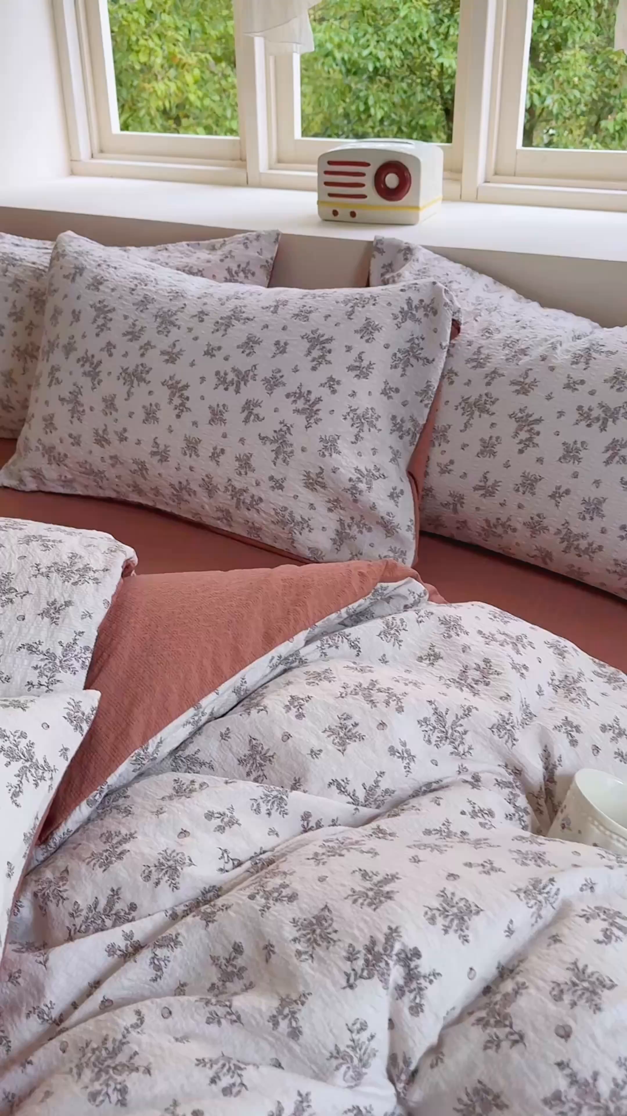 91家纺网 家纺一手货源 找家纺 桔禾家纺 2026春夏新款小清新A类超柔泡芙棉泡泡纱双层纱四件套 温柔花束