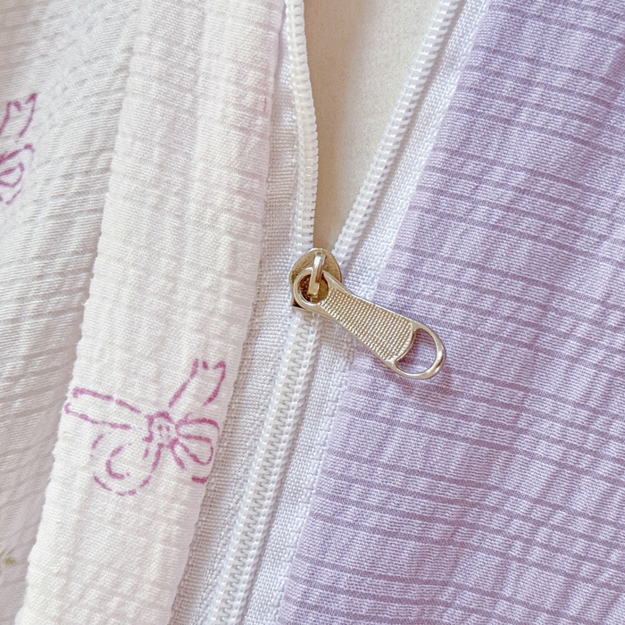 91家纺网 家纺一手货源 找家纺 桔禾家纺 2026春夏新款小清新A类超柔泡芙棉泡泡纱双层纱四件套 絮朵