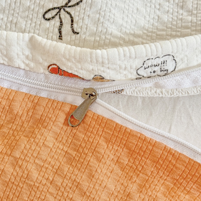 91家纺网 家纺一手货源 找家纺 桔禾家纺 2026春夏新款小清新A类超柔泡芙棉泡泡纱双层纱四件套 熊趣