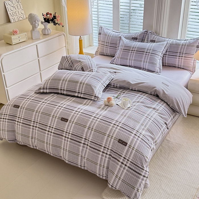 91家纺网 家纺一手货源 找家纺 木易家居 2026新款全棉磨毛印花四件套匆匆那年