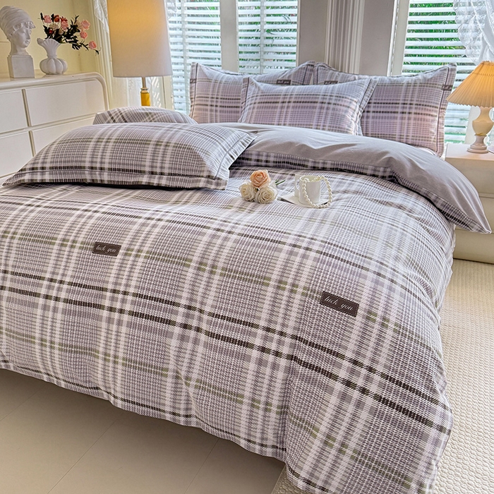 91家纺网 家纺一手货源 找家纺 木易家居 2026新款全棉磨毛印花四件套匆匆那年