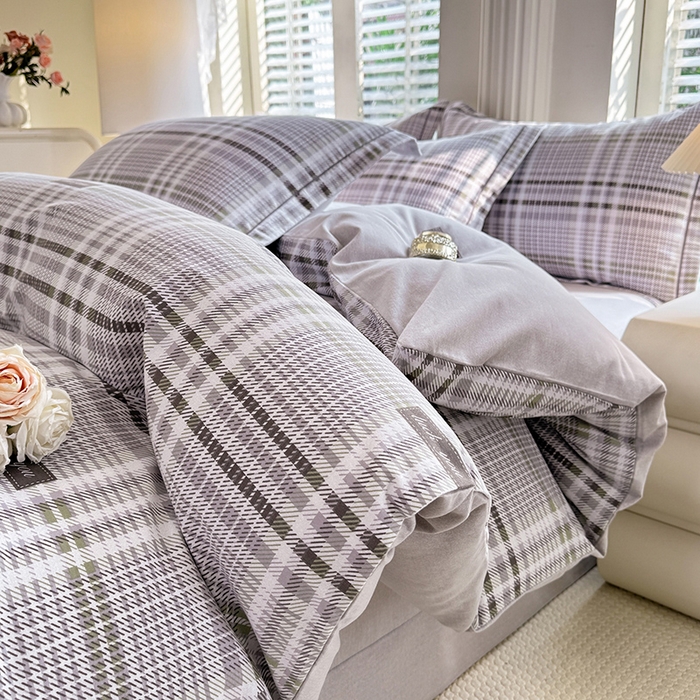 91家纺网 家纺一手货源 找家纺 木易家居 2026新款全棉磨毛印花四件套匆匆那年