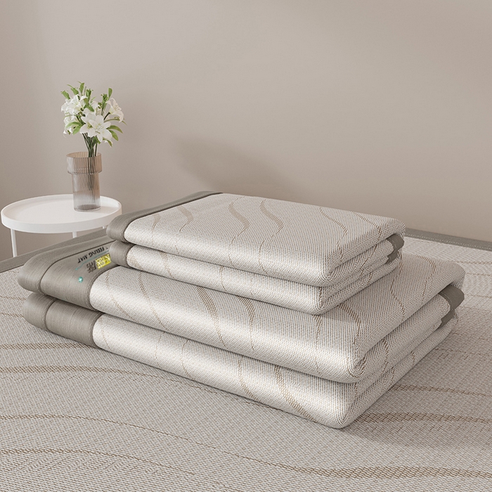 91家纺网 家纺一手货源 找家纺 yyds网供 2026新款波澜7A抗菌水洗提花刺绣冰丝席凉席软席三件套凉感丝空调席-波澜迪斯 波澜-冰幻咖