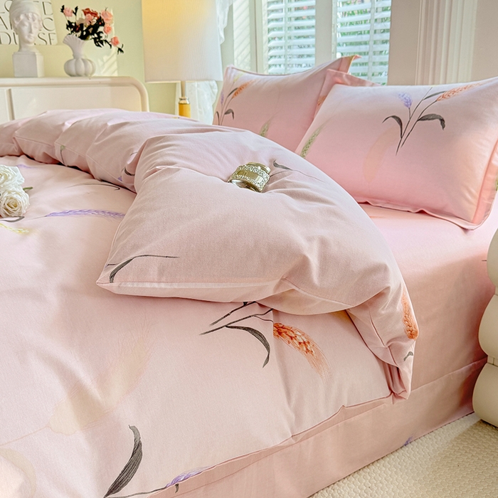 91家纺网 家纺一手货源 找家纺 木易家居 2026新款全棉磨毛印花四件套丰收年华