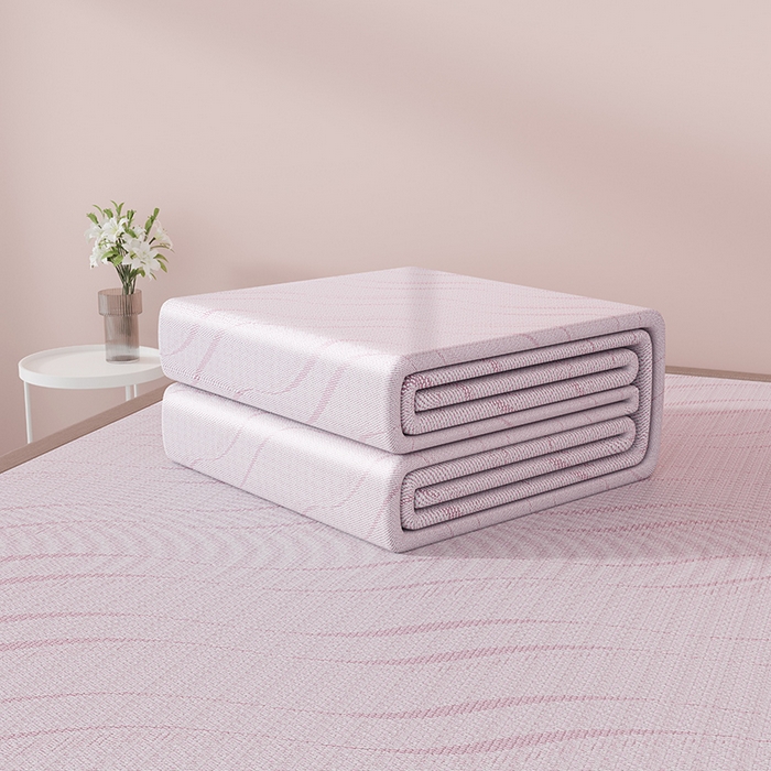 91家纺网 家纺一手货源 找家纺 yyds网供 2026新款波澜7A抗菌水洗提花刺绣冰丝席凉席软席三件套凉感丝空调席-波澜迪斯 波澜-冰透粉