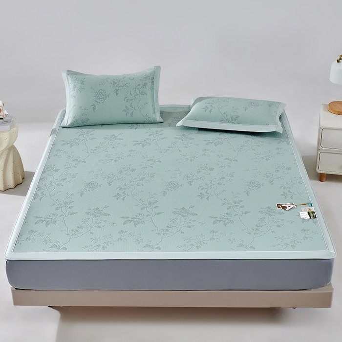 91家纺网 家纺一手货源 找家纺 （总）小牛席业 2026新款牡丹花蔓冷感豆豆席凉席席子-（床笠款）凉席藤席冰藤席冰丝席竹席乳胶席