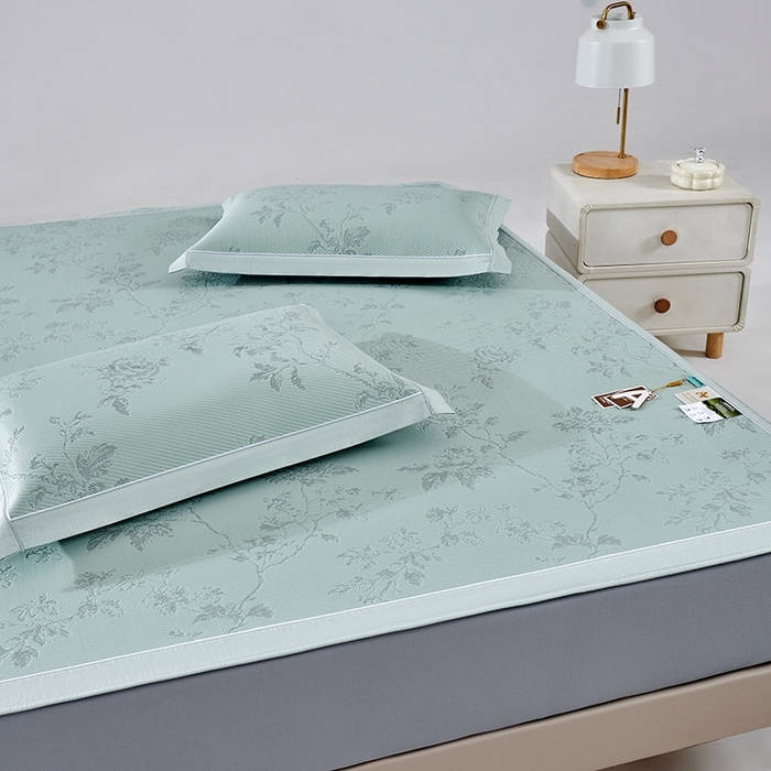 91家纺网 家纺一手货源 找家纺 （总）小牛席业 2026新款牡丹花蔓冷感豆豆席凉席席子-（床笠款）凉席藤席冰藤席冰丝席竹席乳胶席