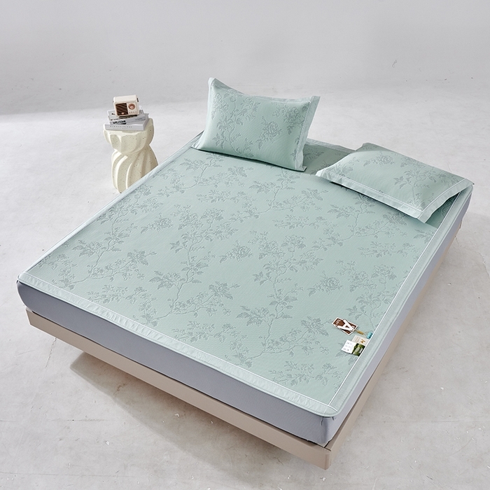 91家纺网 家纺一手货源 找家纺 （总）小牛席业 2026新款牡丹花蔓冷感豆豆席凉席席子-（床笠款）凉席藤席冰藤席冰丝席竹席乳胶席