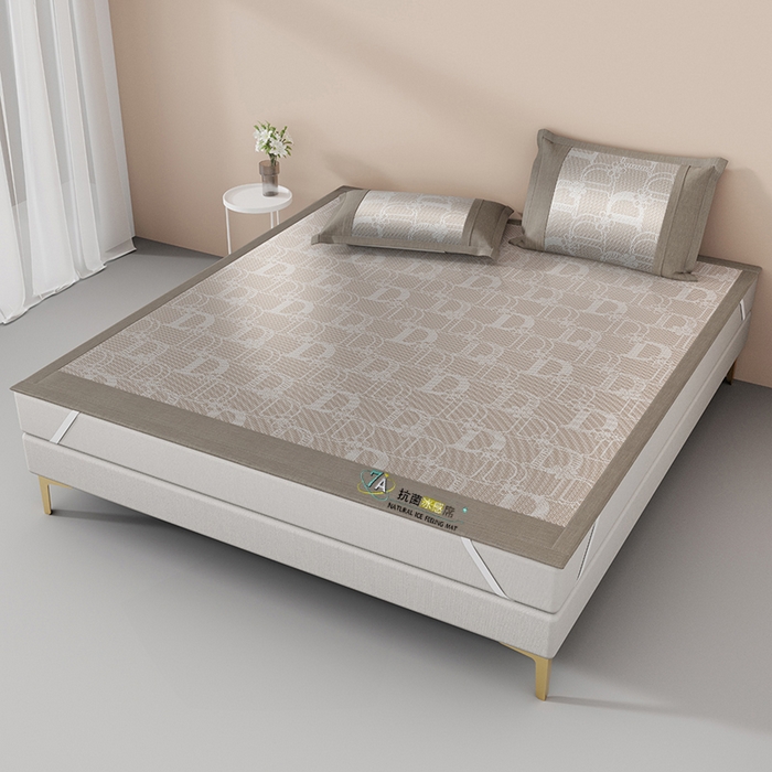 91家纺网 家纺一手货源 找家纺 yyds网供 2026新款波澜7A抗菌水洗提花刺绣冰丝席凉席软席三件套凉感丝空调席-波澜迪斯 迪斯尼-冰幻咖