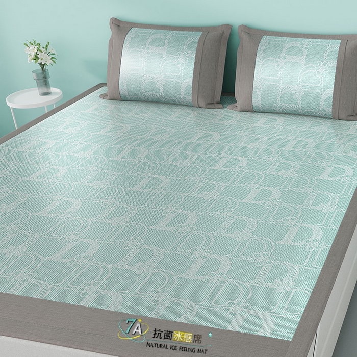 91家纺网 家纺一手货源 找家纺 yyds网供 2026新款波澜7A抗菌水洗提花刺绣冰丝席凉席软席三件套凉感丝空调席-波澜迪斯 迪斯尼-冰清绿