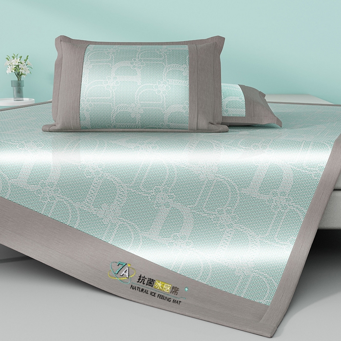 91家纺网 家纺一手货源 找家纺 yyds网供 2026新款波澜7A抗菌水洗提花刺绣冰丝席凉席软席三件套凉感丝空调席-波澜迪斯 迪斯尼-冰清绿