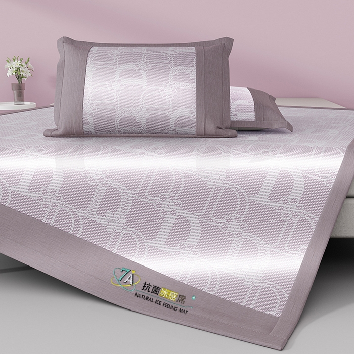 91家纺网 家纺一手货源 找家纺 yyds网供 2026新款波澜7A抗菌水洗提花刺绣冰丝席凉席软席三件套凉感丝空调席-波澜迪斯 迪斯尼-冰清紫