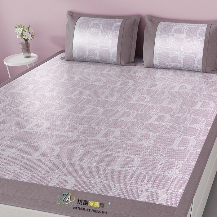 91家纺网 家纺一手货源 找家纺 yyds网供 2026新款波澜7A抗菌水洗提花刺绣冰丝席凉席软席三件套凉感丝空调席-波澜迪斯 迪斯尼-冰清紫