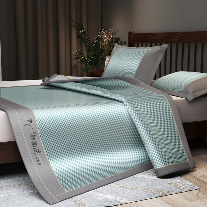 91家纺网 家纺一手货源 找家纺 （总）yyds网供 2026新款碳光绣花冰藤席夏季冰丝席空调软席可水洗折叠凉席