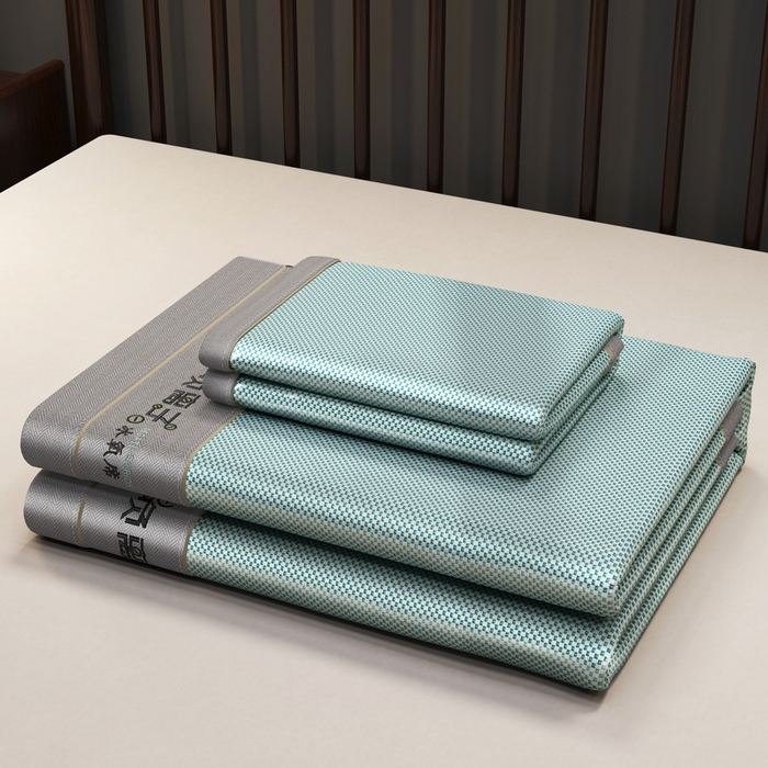 91家纺网 家纺一手货源 找家纺 （总）yyds网供 2026新款碳光绣花冰藤席夏季冰丝席空调软席可水洗折叠凉席