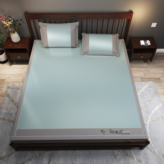 91家纺网 家纺一手货源 找家纺 （总）yyds网供 2026新款碳光绣花冰藤席夏季冰丝席空调软席可水洗折叠凉席