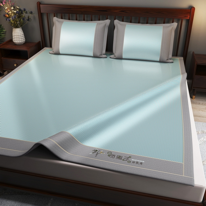 91家纺网 家纺一手货源 找家纺 （总）yyds网供 2026新款碳光绣花冰藤席夏季冰丝席空调软席可水洗折叠凉席