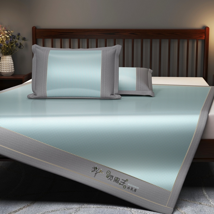 91家纺网 家纺一手货源 找家纺 （总）yyds网供 2026新款碳光绣花冰藤席夏季冰丝席空调软席可水洗折叠凉席