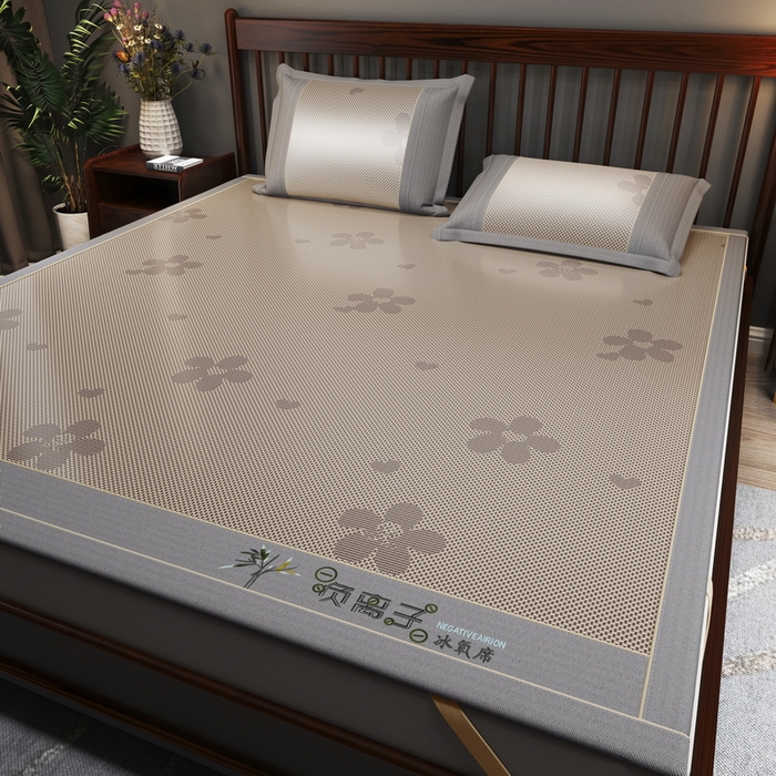 91家纺网 家纺一手货源 找家纺 （总）yyds网供 2026新款碳光绣花冰藤席夏季冰丝席空调软席可水洗折叠凉席