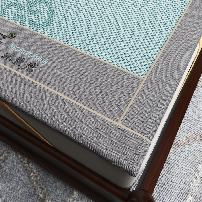 91家纺网 家纺一手货源 找家纺 yyds网供 2026新款碳光绣花冰藤席夏季冰丝席空调软席可水洗折叠凉席 绣花星月-水绿