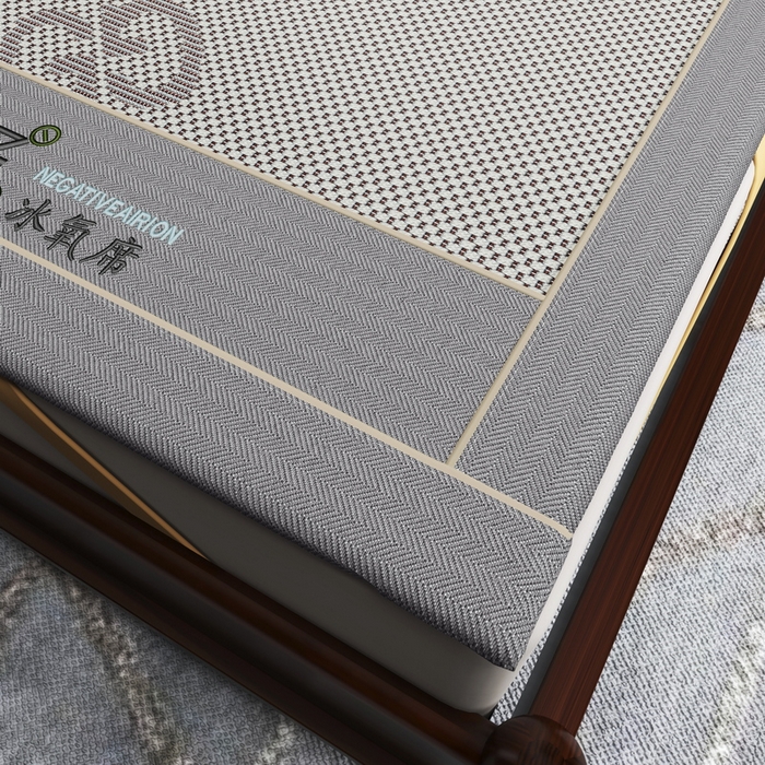 91家纺网 家纺一手货源 找家纺 yyds网供 2026新款碳光绣花冰藤席夏季冰丝席空调软席可水洗折叠凉席 绣花星月-银灰