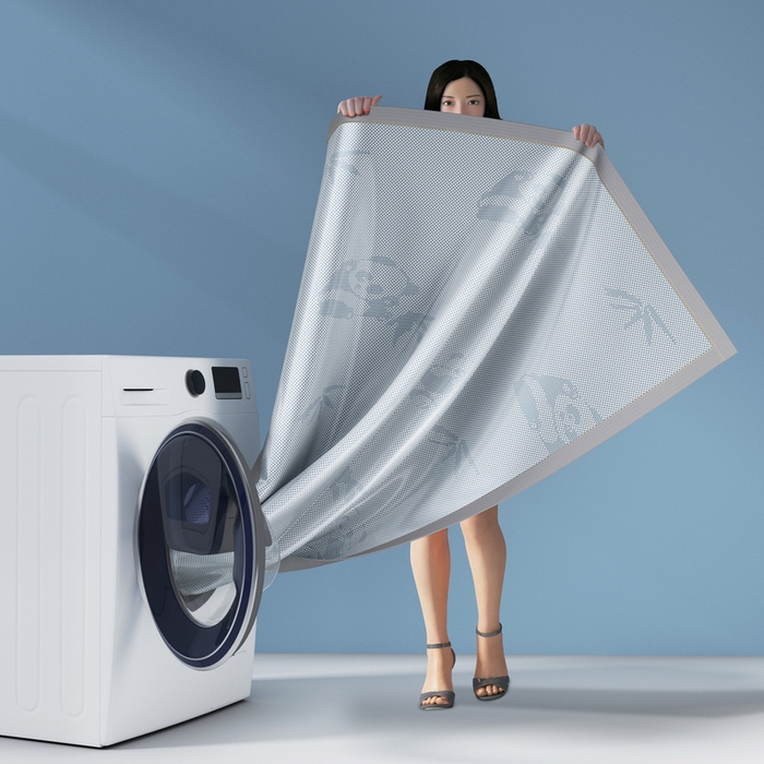 91家纺网 家纺一手货源 找家纺 yyds网供 2026新款碳光绣花冰藤席夏季冰丝席空调软席可水洗折叠凉席 绣花熊猫-浅蓝