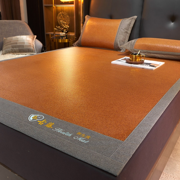 91家纺网 家纺一手货源 找家纺 yyds网供 2026新款养生古藤席空调席印尼藤席加粗加厚高档冰藤席凉席竹席空调席直播三件套 养生古藤席-红棕