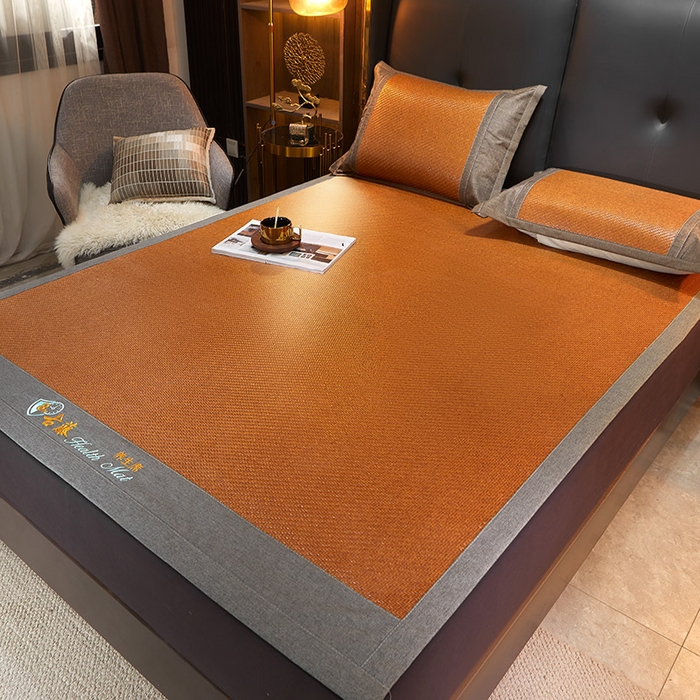 91家纺网 家纺一手货源 找家纺 yyds网供 2026新款养生古藤席空调席印尼藤席加粗加厚高档冰藤席凉席竹席空调席直播三件套 养生古藤席-红棕