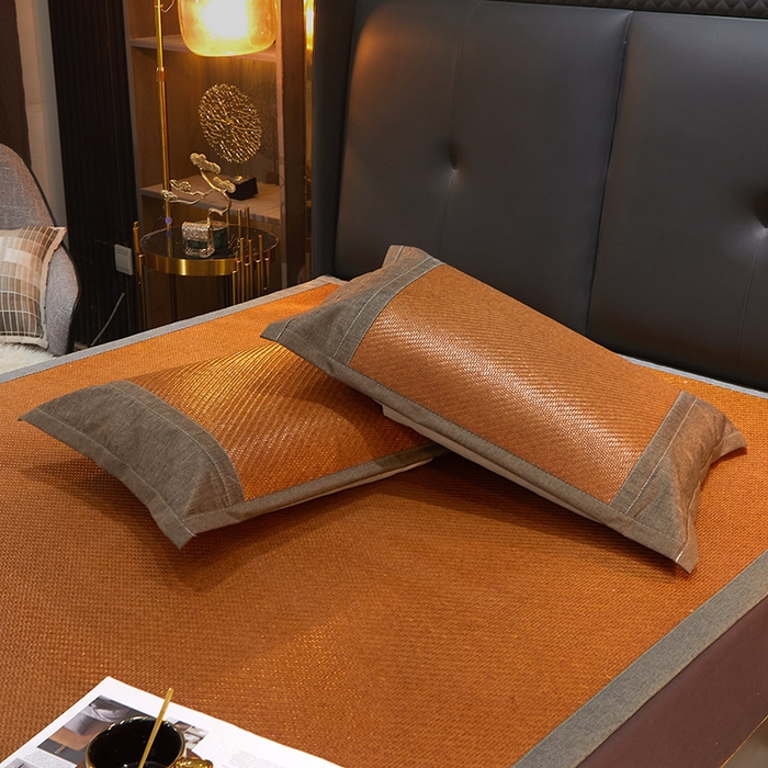 91家纺网 家纺一手货源 找家纺 yyds网供 2026新款养生古藤席空调席印尼藤席加粗加厚高档冰藤席凉席竹席空调席直播三件套 养生古藤席-红棕