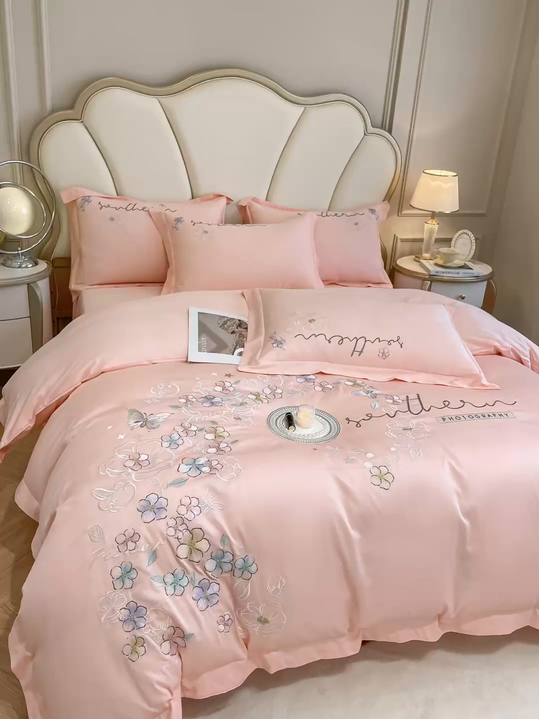 91家纺网 家纺一手货源 找家纺 （总）博纳家纺 2026春夏新款13372全棉纯棉绣花四件套-奈雪