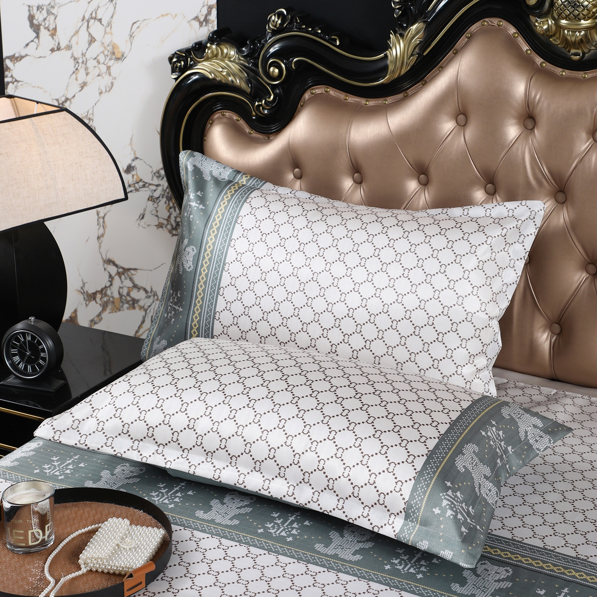 91家纺网 家纺一手货源 找家纺 坦客毯业 2026新款印花冰丝席三件套斜纹加厚冰丝凉席夏凉子 贵族风范