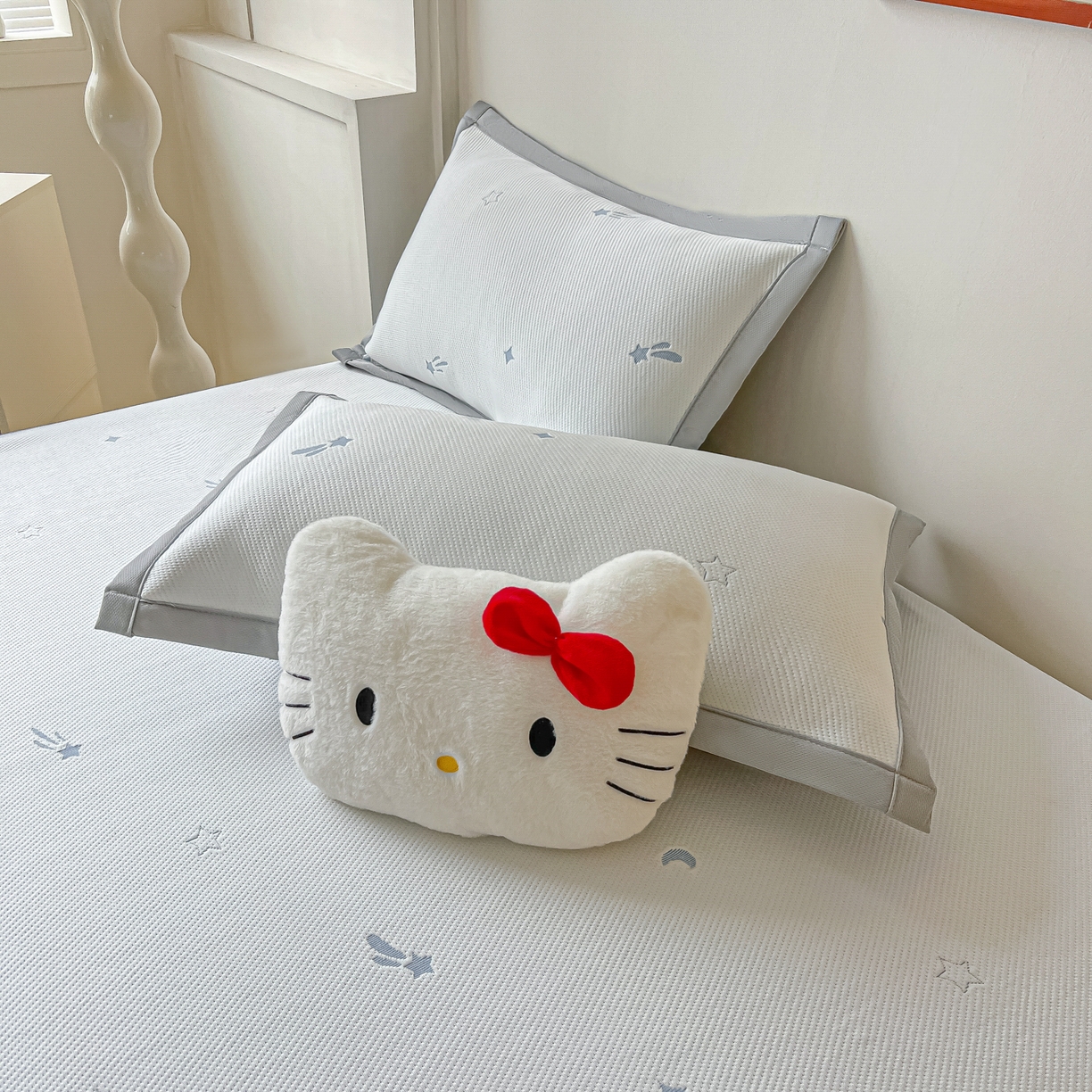 91家纺网 家纺一手货源 找家纺 多乐家纺 2026新款星辰系列PE提花凉感豆豆卡通刺绣大包边复合凉席 小老虎-流星(床笠款)