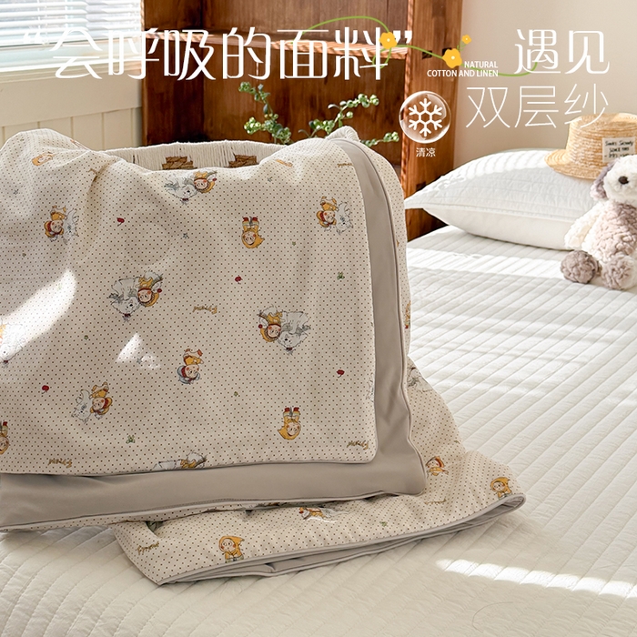 91家纺网 家纺一手货源 找家纺 （总）大彩家居 2026新款全棉双层纱凉感夏被