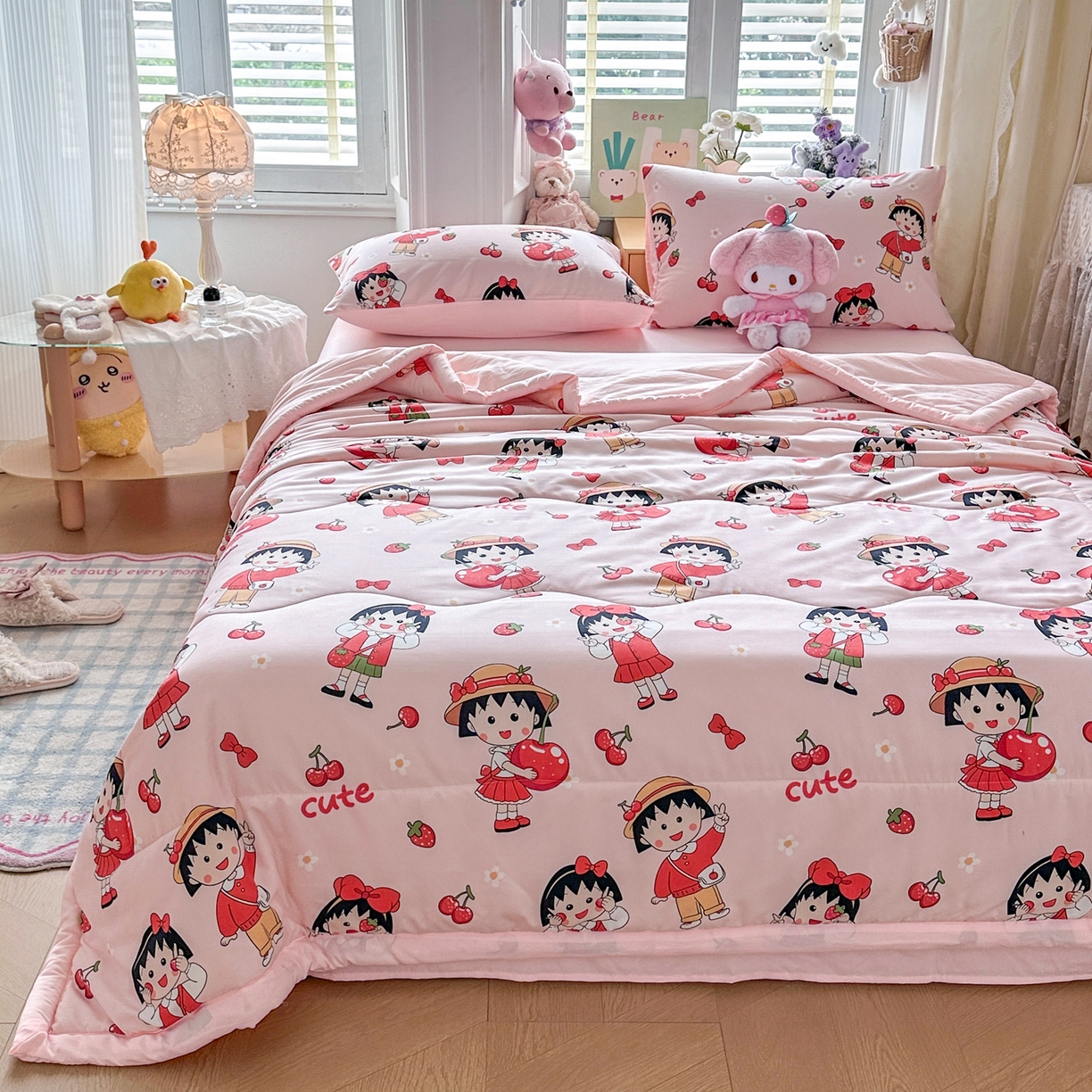 91家纺网 家纺一手货源 找家纺 优卡迪家纺馆 2026新款水洗云朵棉夏被四件套下载文件包含买家秀 草莓女孩